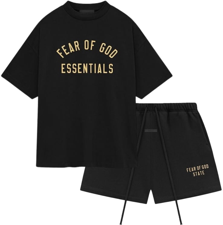 Fear of God Fear of God Essentials FW24 Black Yellow Summer Set