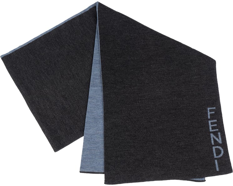 Fendi Fendi Reversible Wool Logo Scarf