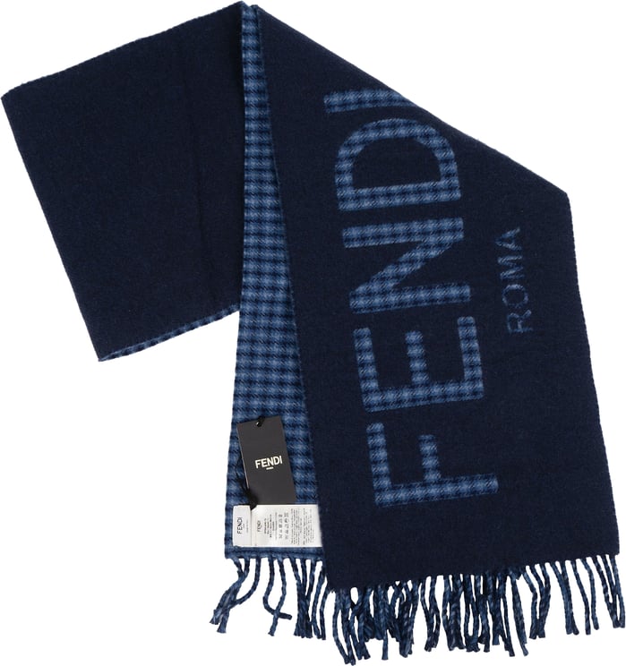 Fendi Fendi Emblem Vichy Reversible Wool Schal Scarf