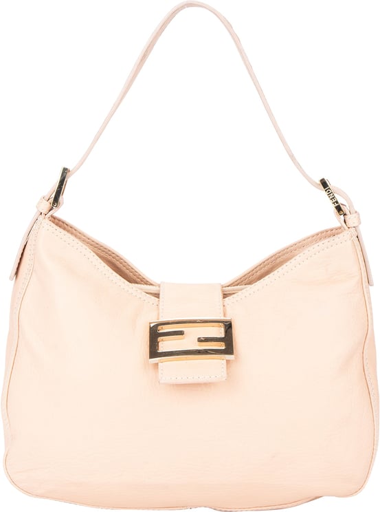 Fendi Fendi FF Rose Leather Baguette Handbag