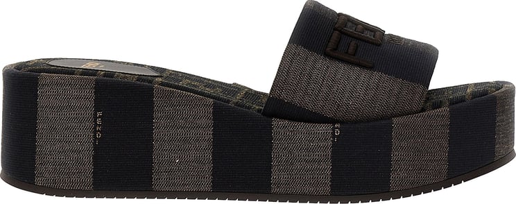 Fendi Fendi Brown Cotton Slides