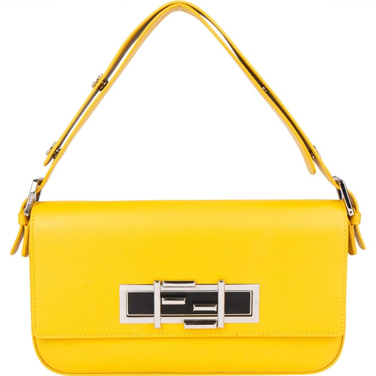 Fendi Fendi Sunflower Leather Limited Buckle Baguett Shoulder Bag
