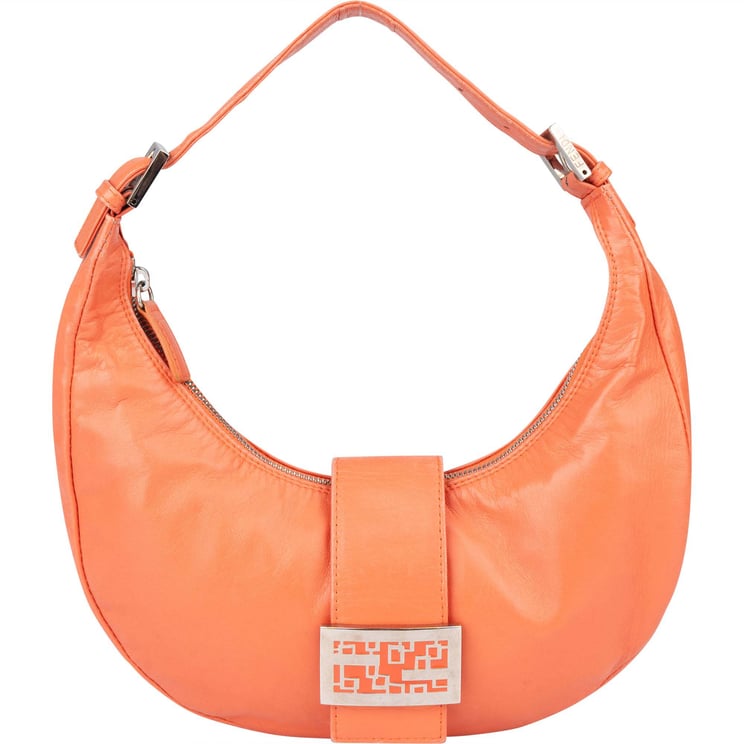 Fendi Fendi Orange Leather Limited FF Buckle Hobo Bag
