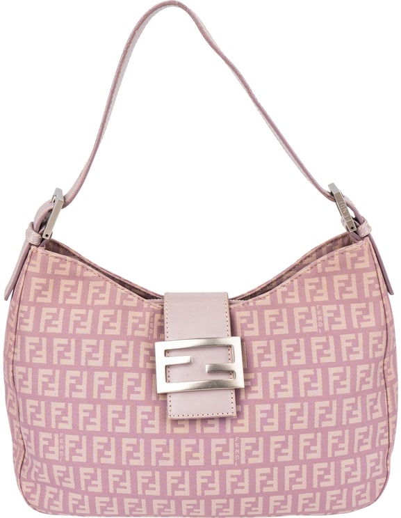 Fendi Fendi Lilac FF Monogram Baguette Buckle Handbag
