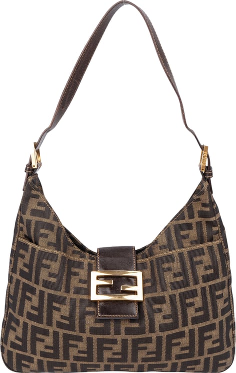 Fendi Fendi FF Monogram Baguette Buckle Shoulder Bag