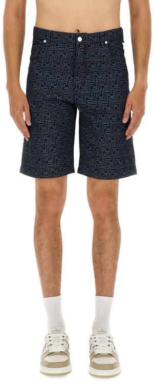 Fendi FF JACQUARD DENIM SHORTS