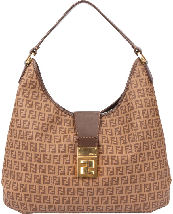 Fendi Fendi Canvas FF Monogram Hobo Bag