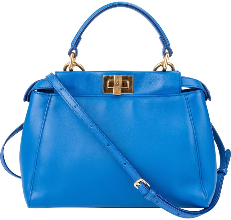 Fendi Fendi Blue Leather Peekaboo Handbag