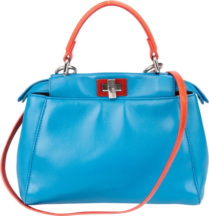 Fendi Fendi Blue Leather Peekaboo Handbag