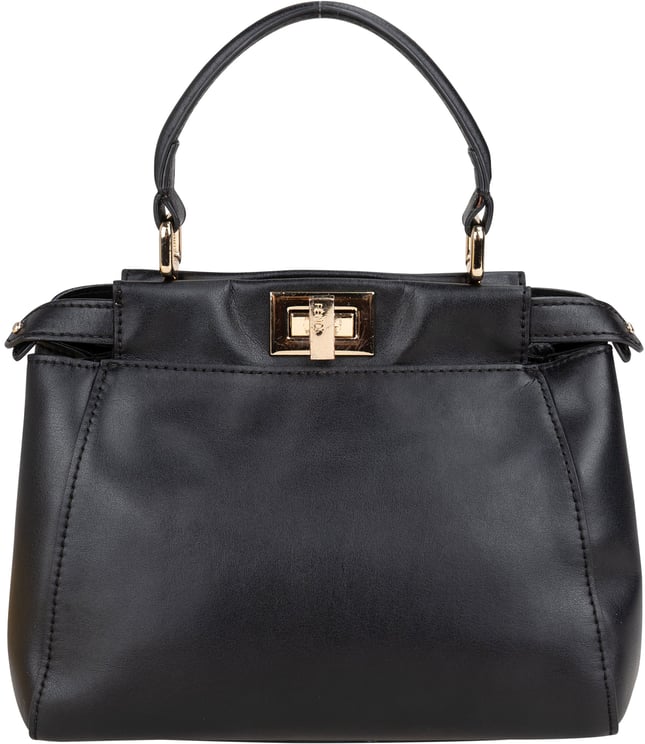 Fendi Fendi Black Leather Peekaboo Handbag