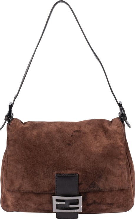 Fendi Fendi Suede FF Buckle Mamma Baguette Handbag