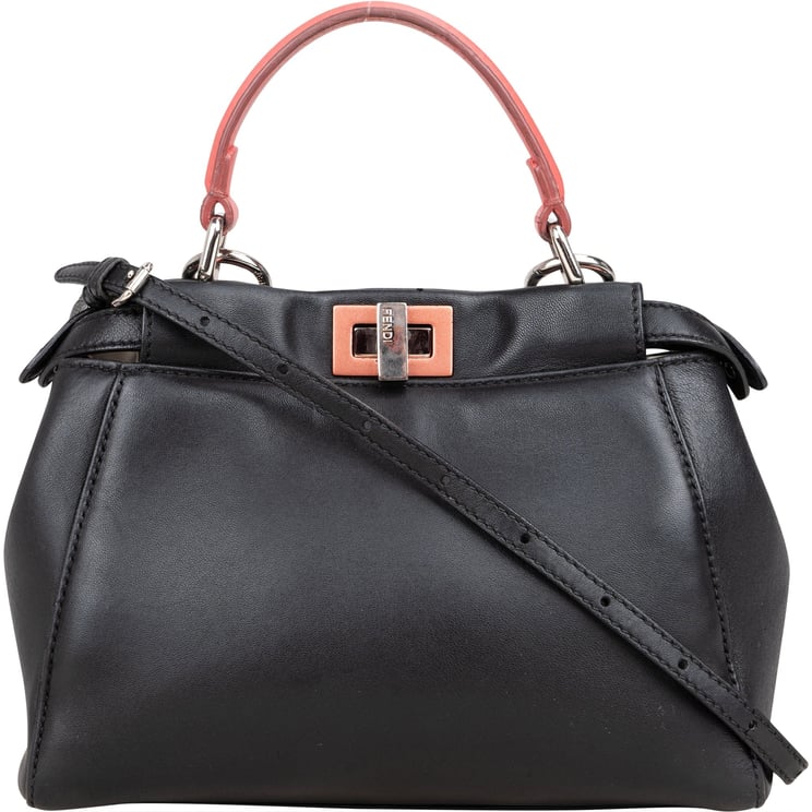 Fendi Fendi Black Leather Peekaboo Handbag