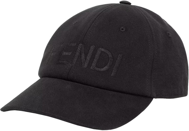 Fendi Cotton Canvas Embroidered Fendi Roma Cap