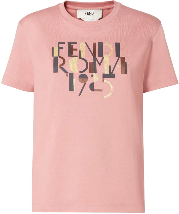 Fendi Pink Boxy-fit Bold Graphic Printed T-Shirt
