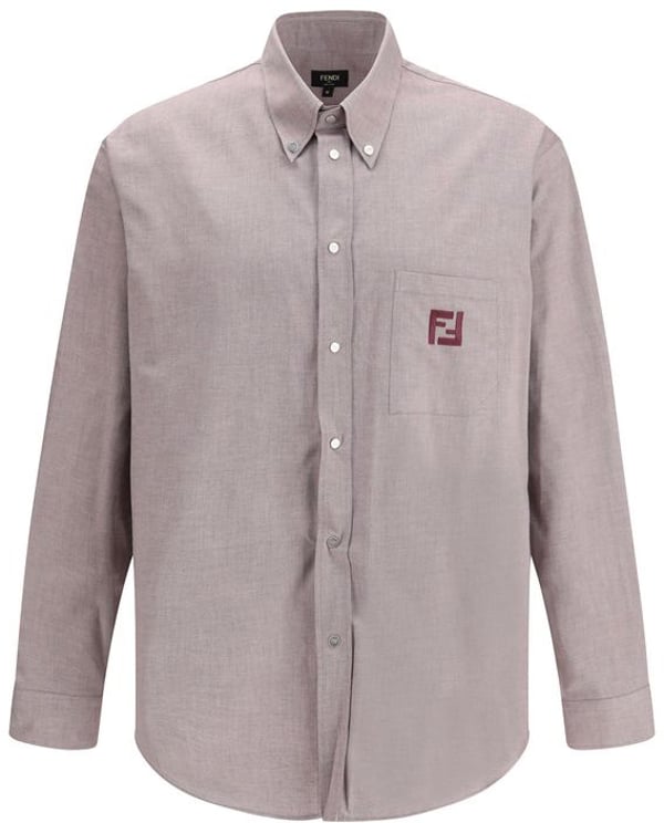 Fendi Fendi Bordeaux Cotton Shirt
