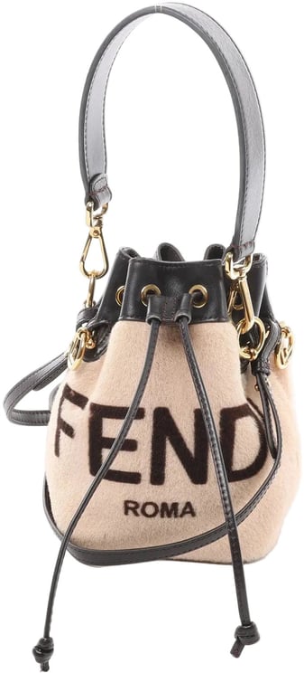 Fendi Fendi Mon Tresor Mini Harako x Leather 2Way Crossbody Bag in Beige 8BS010