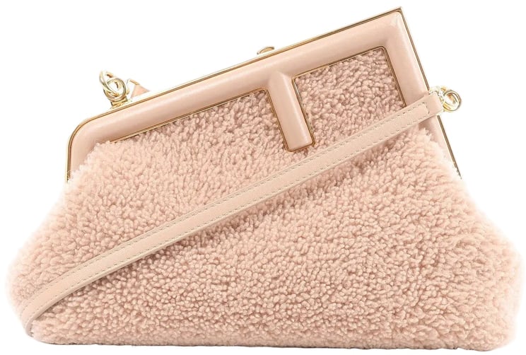 Fendi FENDI First Boa x Leather Crossbody bag in Pink 8BP129