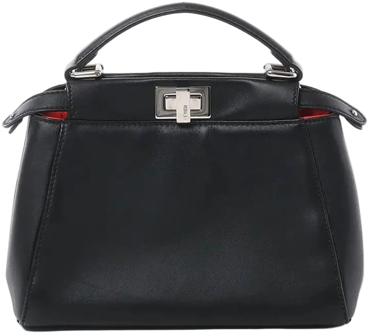 Fendi Fendi Peekaboo Mini Leather 2Way Handbag in Black 8BN244