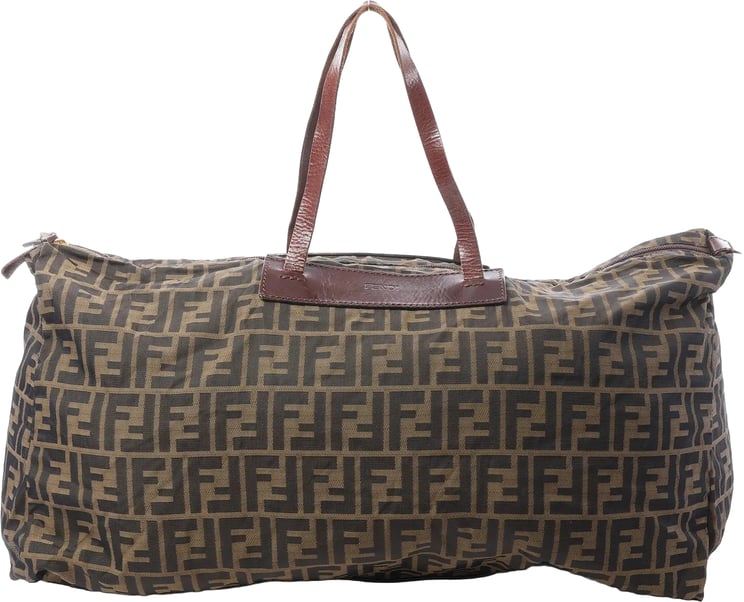 Fendi FENDI Zucca Canvas x Leather Travel Bag in Brown