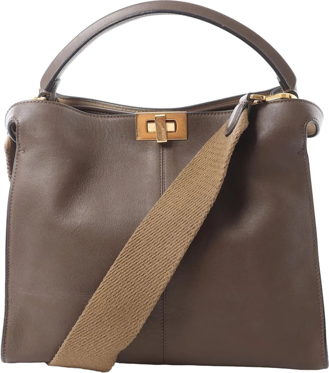 Fendi Fendi Peekaboo X-light Leather 2Way Handbag in Brown 8BN310