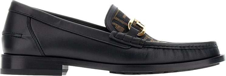 Fendi Fendi Black leather Oâ€™Lock loafers