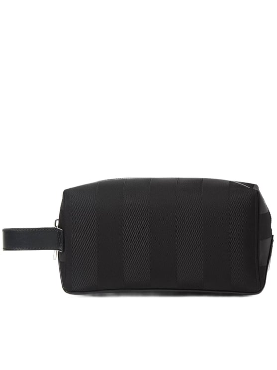 Fendi Rectangular Black Toiletry Bag with Sturdy Zipper Closure