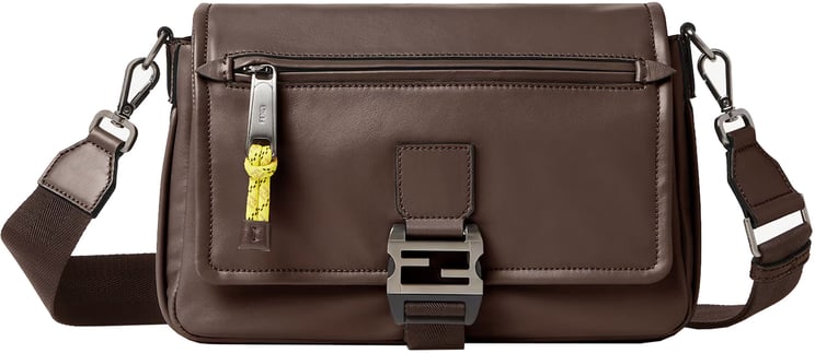 Fendi Flux Messenger B Vit.Mal Brown Leather Messenger