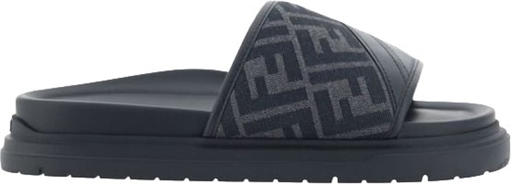 Fendi Fendi Gray Fabric Flat Sandals