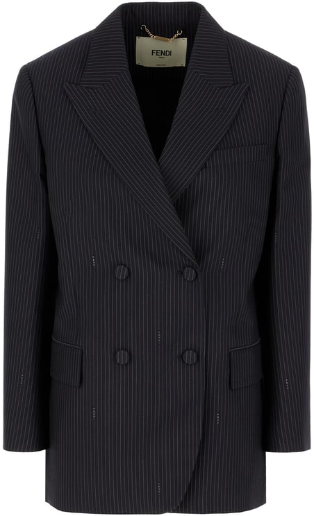 Fendi Fendi Embroidered wool blend blazer