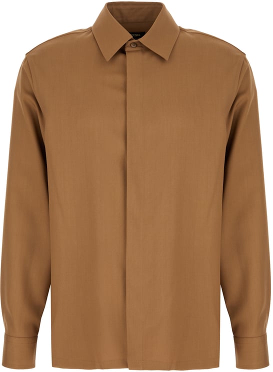 Fendi Fendi Brown wool blend shirt