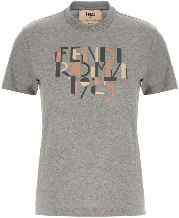 Fendi Fendi Melange grey cotton t-shirt