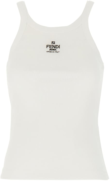 Fendi Fendi White stretch cotton top