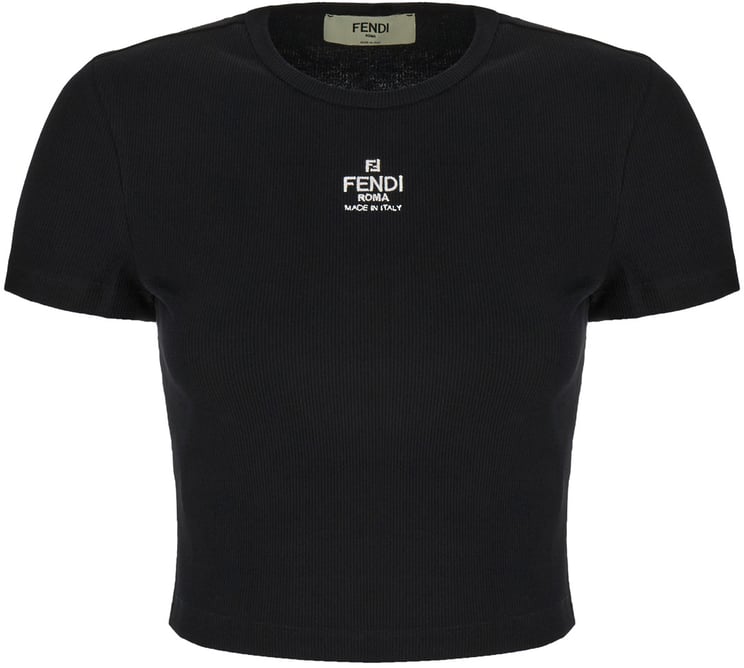 Fendi Fendi Black stretch cotton t-shirt