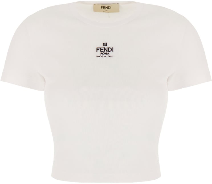 Fendi Fendi White stretch cotton t-shirt
