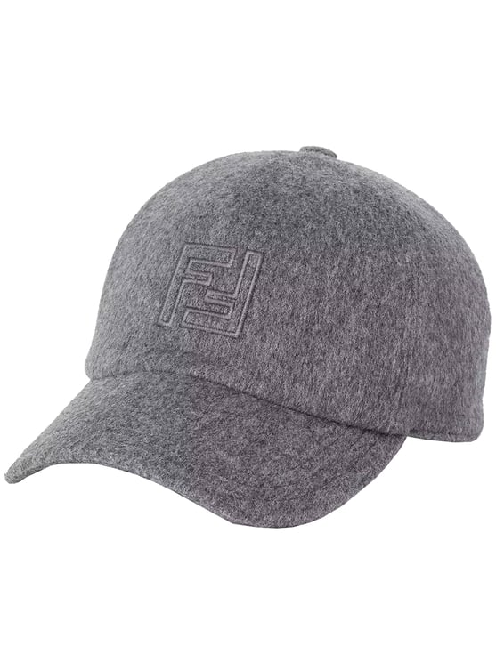 Fendi Baseball FF Grey Felt-Like Adjustable Cap