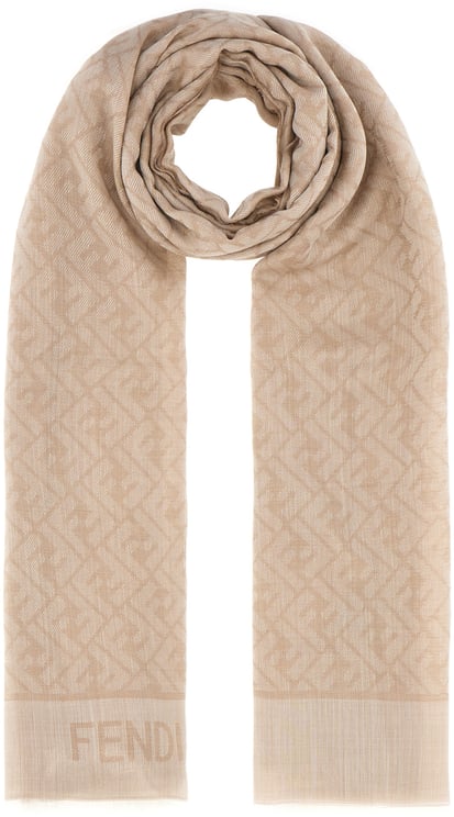 Fendi Fendi Cappuccino silk blend scarf