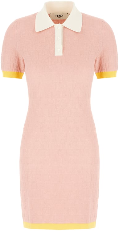 Fendi Fendi Pink stretch cotton blend polo dress