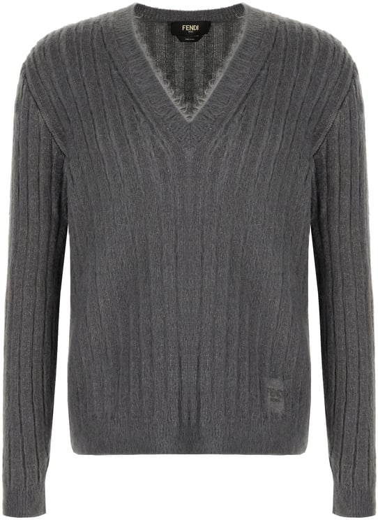 Fendi Fendi Grey stretch wool blend sweater
