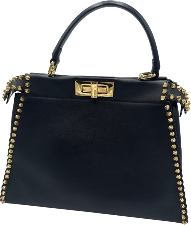 Fendi Fendi Peekaboo Bag Studded Leather Medium