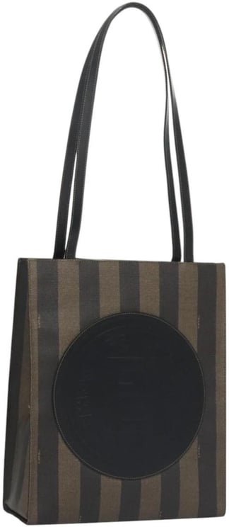 Fendi Fendi Vintage Logo Stamp Tote Pequin Coated Canvas Tall