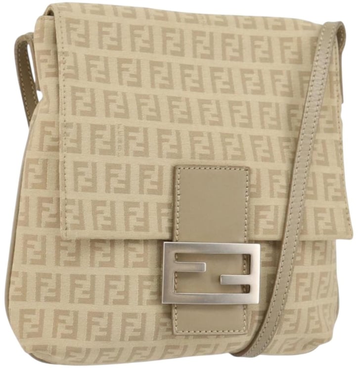 Fendi Fendi Vintage Flap Crossbody Bag Zucchino Canvas Medium