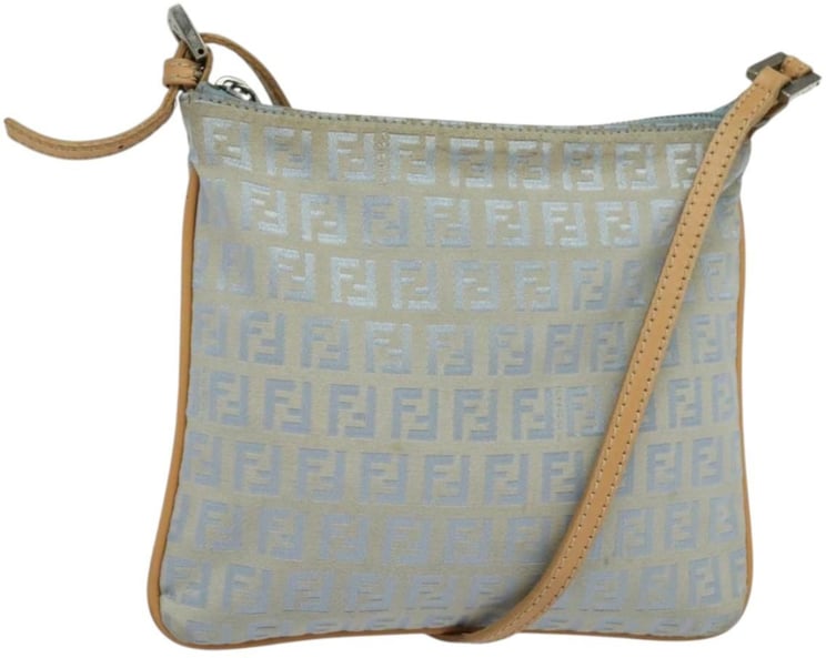 Fendi Fendi Vintage Flat Crossbody Bag Zucchino Canvas Mini