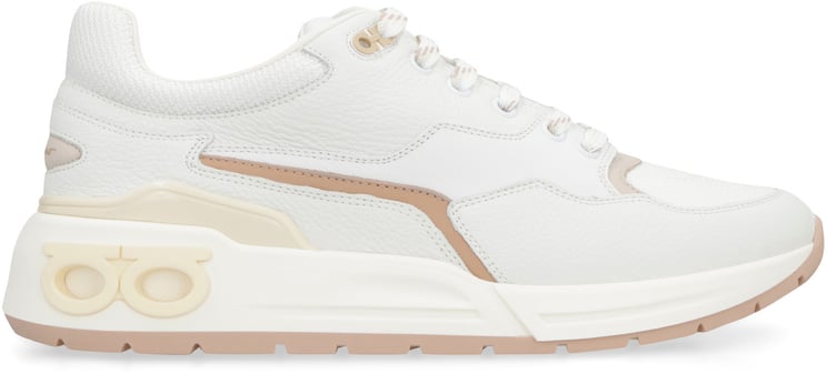 Ferragamo Leather and fabric low-top sneakers