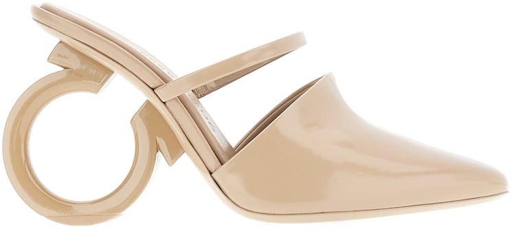 Ferragamo Ferragamo Powder pink leather Elina mules