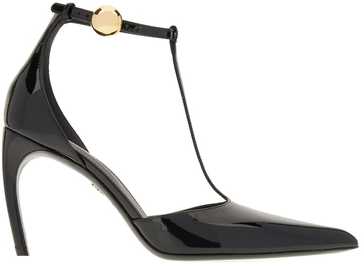 Ferragamo Ferragamo Black leather T-strap pumps
