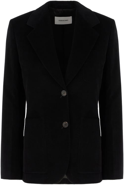 Ferragamo Ferragamo Black stretch cotton blazer