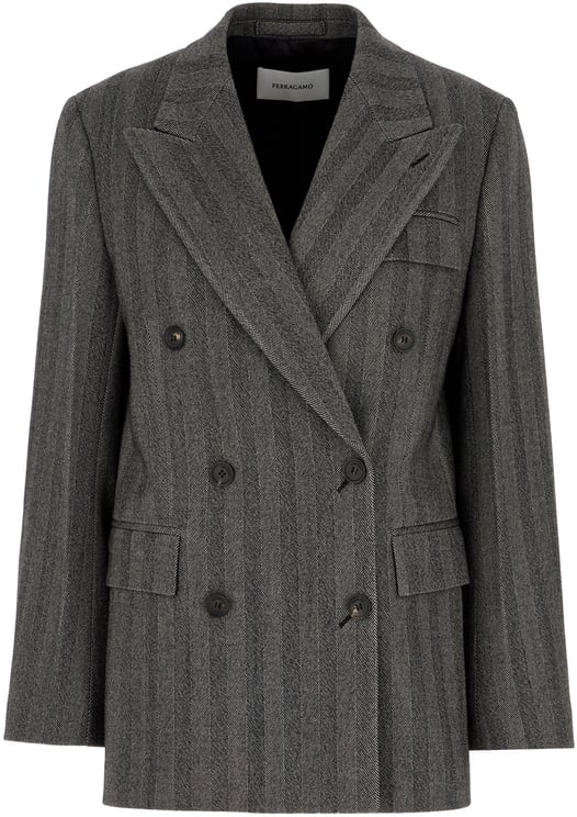 Ferragamo Ferragamo Embroidered stretch wool blend blazer