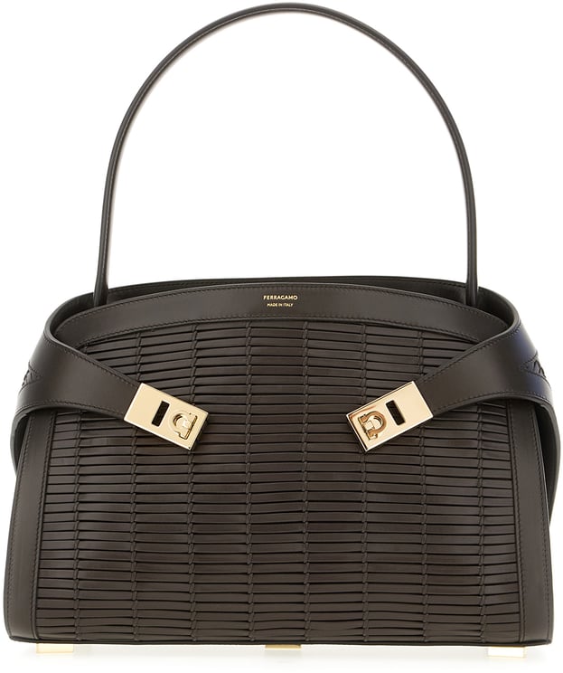 Ferragamo Ferragamo Dark brown leather medium Hug soft handbag