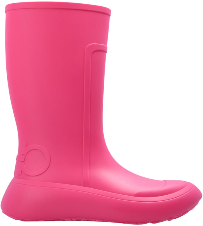 Ferragamo Rainboot Gancini Logo Ankle Boots