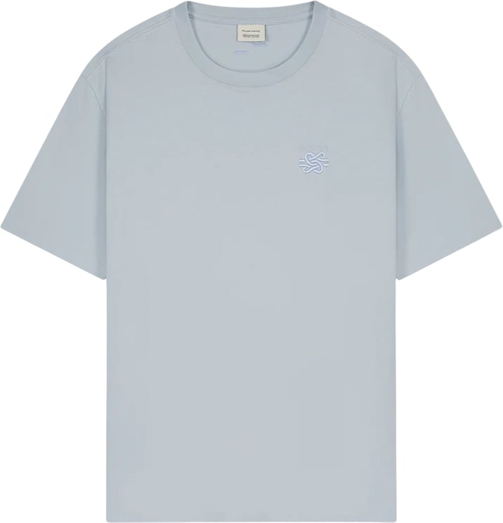Filling Pieces Filling Pieces 422620500143 T-shirts Lichtblauw T-shirt Embroidered Knot